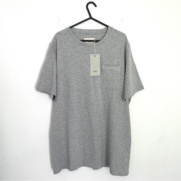 Folk Other - Folk Clothing ‘Money’ T Shirt Pocket Tee Grey Mens Size 4 Large - RRP £65 BNWT